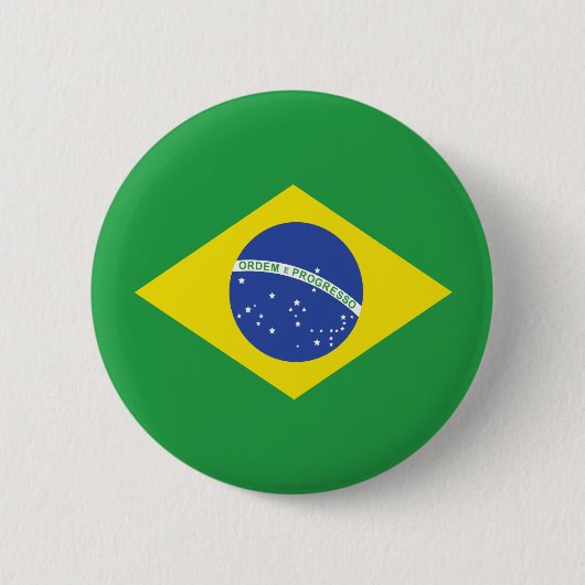 Braziliaanse vlag van hoge kwaliteit ronde button 5,7 cm (Voorkant)