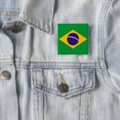 Braziliaanse vlag vierkante button 5,1 cm (In situ)