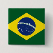 Braziliaanse vlag vierkante button 5,1 cm (Voorkant)