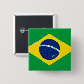 Braziliaanse vlag vierkante button 5,1 cm (Voorkant /achterkant)