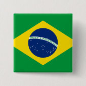 Braziliaanse vlag vierkante button 5,1 cm (Voorkant)