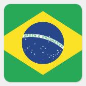 Braziliaanse vlag vierkante sticker (Voorkant)