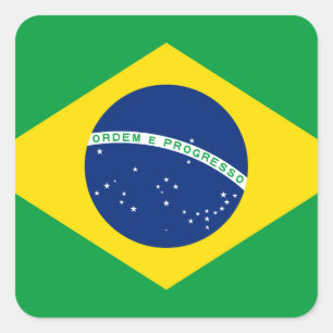 Braziliaanse vlag vierkante sticker