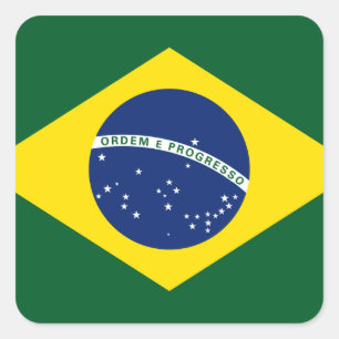 Braziliaanse vlag vierkante sticker