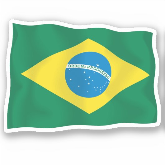 Braziliaanse vlag VinylSticker Sticker (Voorkant)
