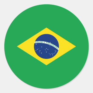 Braziliaanse vlag, vlag van Brazilië Ronde Sticker