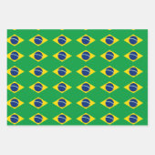 Braziliaanse vlag Vlaggenpapiervaten Reeks 3 Inpakpapier Vel (Voorkant 3)