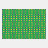 Braziliaanse vlag Vlaggenpapiervaten Reeks 3 Inpakpapier Vel (Voorkant)