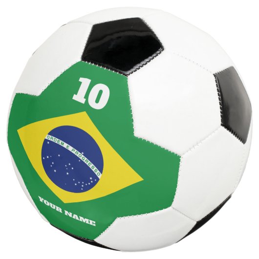 Braziliaanse vlag voetbal met aangepaste sportnaam (Drie kwart)
