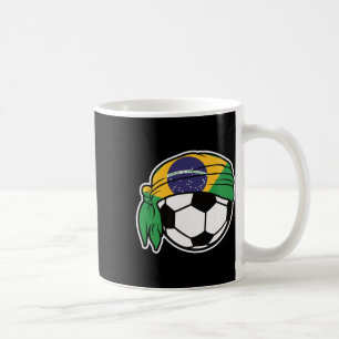Braziliaanse Vlag Voetbal Ontwerp Met Hoofdband Pr Koffiemok