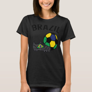 Braziliaanse Vlag Voetbal Schoenen Voetbal Fan Man T-shirt