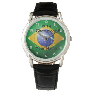Braziliaanse Vlag Voetbalwacht Horloge