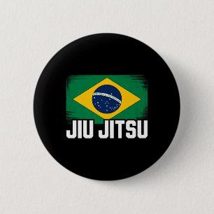 Braziliaanse vlag voor Brazilian Jiu Jitsu-liefheb Ronde Button 5,7 Cm