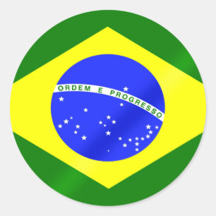 Braziliaanse vlag voor geschenken en t - shirts va ronde sticker