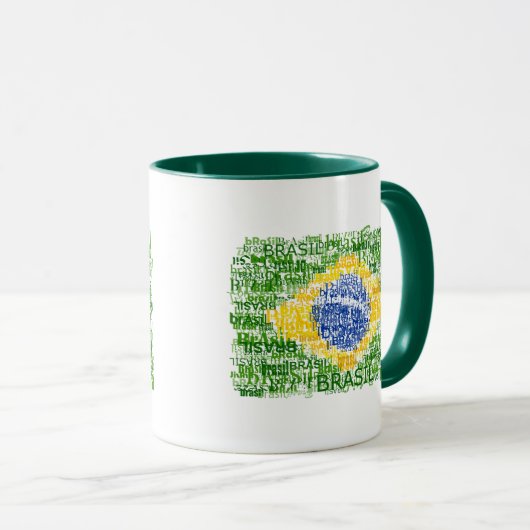 Braziliaanse vlag - wandelhout mok (Voorkant rechts)