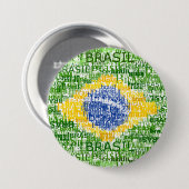 Braziliaanse vlag - wandelhout ronde button 7,6 cm (Voorkant /achterkant)