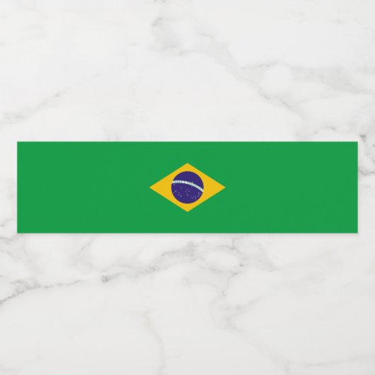 Braziliaanse vlag waterfles etiket (Enkel label)