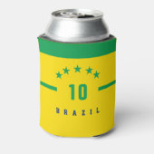 Braziliaanse vlag - Wereldbeker voetbal voetbal Blikjeskoeler (Blikje Achterkant)