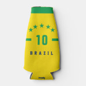 Braziliaanse vlag - Wereldbeker voetbal voetbal Flesjeskoeler (Voorkant)