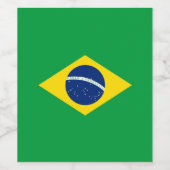 Braziliaanse vlag wijn etiket (Enkel label)