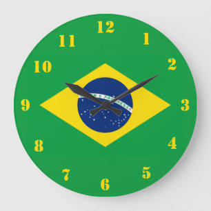 Braziliaanse vlag WK 2026 Voetbal Brasil Voetbal Grote Klok
