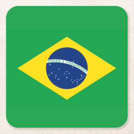 Braziliaanse vlag WK 2026 Voetbal Brasil Voetbal Kartonnen Onderzetters