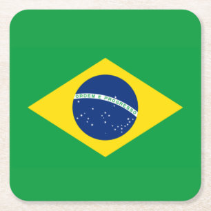 Braziliaanse vlag WK 2026 Voetbal Brasil Voetbal Kartonnen Onderzetters