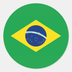 Braziliaanse vlag WK 2026 Voetbal Brasil Voetbal Ronde Sticker