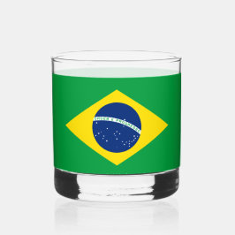 Braziliaanse vlag WK 2026 Voetbal Brasil Voetbal Whisky Glas