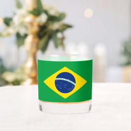 Braziliaanse vlag WK 2026 Voetbal Brasil Voetbal Whisky Glas