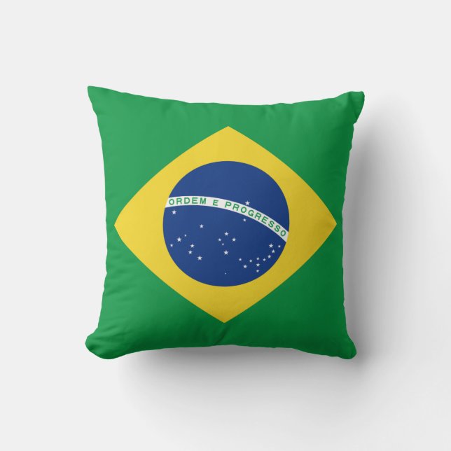 Braziliaanse Vlag x Vlag Kussen (Voorkant)