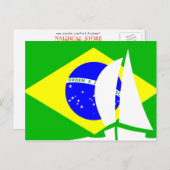 Braziliaanse vlag - zeilboot Brazilië - Nautisch Briefkaart (Voorkant / Achterkant)