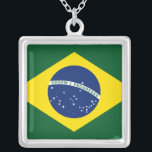 Braziliaanse vlag zilver vergulden ketting<br><div class="desc">Braziliaanse vlag,  een ontwerp met de nationale vlag van Brazilië. Ontwerp gemaakt met Photoshop door kunstenaar "Luna" Siffert.  product. U kunt tekst en afbeeldingen,  veranderingsstijlen en grootte (afhankelijk van het producttype),  enz. toevoegen. Dit ontwerp is ook beschikbaar op andere producten.</div>