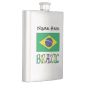 Braziliaanse vlag zwarte personalisatie heupfles (Rechts)