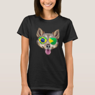 Braziliaanse Vlag Zweedse Vallhund Hond Brazilië Z T-shirt