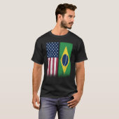 Braziliaanse vlaggen Proud Verenigde Staten Brazil T-shirt (Voorkant volledig)