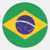 Braziliaanse vlaggen ronde sticker (Voorkant)