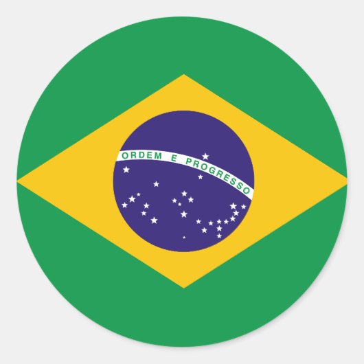 Braziliaanse vlaggen ronde sticker (Voorkant)