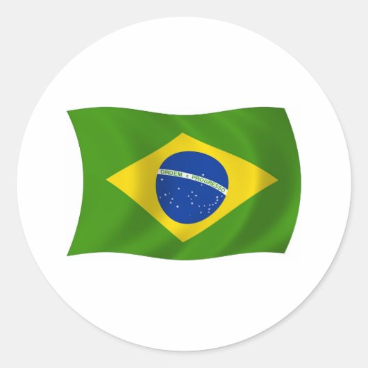 Braziliaanse vlaggen ronde sticker (Voorkant)
