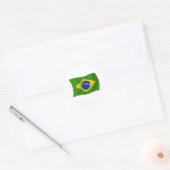 Braziliaanse vlaggen ronde sticker (Envelop)