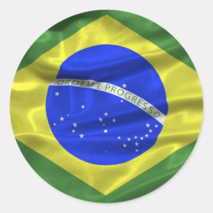 Braziliaanse vlaggen ronde sticker
