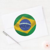 Braziliaanse vlaggen ronde sticker (Envelop)