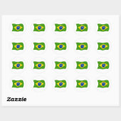 Braziliaanse vlaggen ronde sticker (Vel)