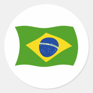 Braziliaanse vlaggen ronde sticker