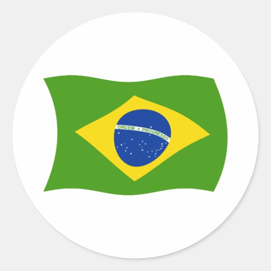 Braziliaanse vlaggen ronde sticker (Voorkant)