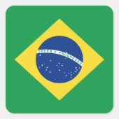 Braziliaanse vlaggen vierkante sticker (Voorkant)