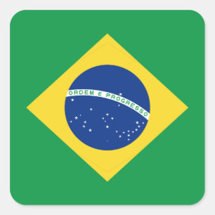 Braziliaanse vlaggen vierkante sticker