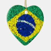 Braziliaanse vlaggenglitterversiering keramisch ornament (Rechts)