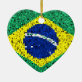 Braziliaanse vlaggenglitterversiering keramisch ornament (Voorkant)