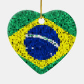 Braziliaanse vlaggenglitterversiering keramisch ornament (Achterkant)